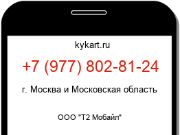 Информация о номере телефона +7 (977) 802-81-24: регион, оператор