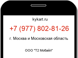Информация о номере телефона +7 (977) 802-81-26: регион, оператор