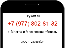 Информация о номере телефона +7 (977) 802-81-32: регион, оператор