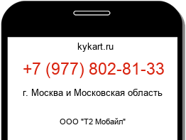 Информация о номере телефона +7 (977) 802-81-33: регион, оператор