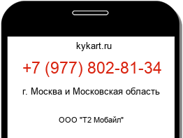 Информация о номере телефона +7 (977) 802-81-34: регион, оператор