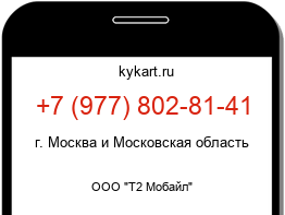 Информация о номере телефона +7 (977) 802-81-41: регион, оператор