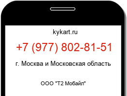 Информация о номере телефона +7 (977) 802-81-51: регион, оператор