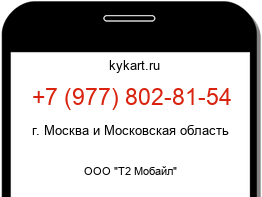 Информация о номере телефона +7 (977) 802-81-54: регион, оператор
