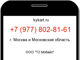 Информация о номере телефона +7 (977) 802-81-61: регион, оператор