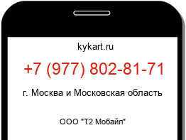 Информация о номере телефона +7 (977) 802-81-71: регион, оператор