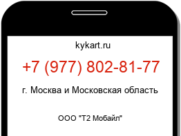 Информация о номере телефона +7 (977) 802-81-77: регион, оператор