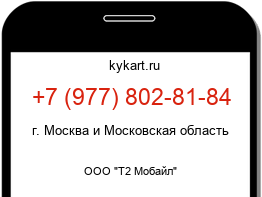 Информация о номере телефона +7 (977) 802-81-84: регион, оператор