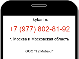 Информация о номере телефона +7 (977) 802-81-92: регион, оператор