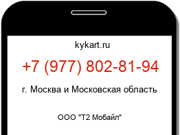 Информация о номере телефона +7 (977) 802-81-94: регион, оператор