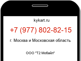 Информация о номере телефона +7 (977) 802-82-15: регион, оператор