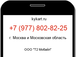 Информация о номере телефона +7 (977) 802-82-25: регион, оператор