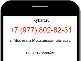 Информация о номере телефона +7 (977) 802-82-31: регион, оператор