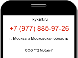 Информация о номере телефона +7 (977) 885-97-26: регион, оператор