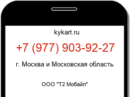Информация о номере телефона +7 (977) 903-92-27: регион, оператор