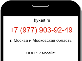 Информация о номере телефона +7 (977) 903-92-49: регион, оператор