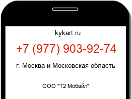Информация о номере телефона +7 (977) 903-92-74: регион, оператор