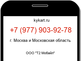 Информация о номере телефона +7 (977) 903-92-78: регион, оператор