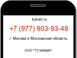 Информация о номере телефона +7 (977) 903-93-48: регион, оператор