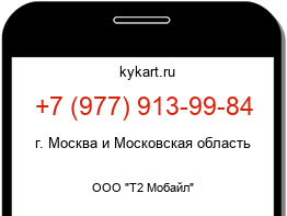 Информация о номере телефона +7 (977) 913-99-84: регион, оператор