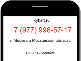 Информация о номере телефона +7 (977) 998-57-17: регион, оператор