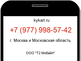 Информация о номере телефона +7 (977) 998-57-42: регион, оператор