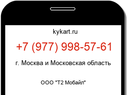 Информация о номере телефона +7 (977) 998-57-61: регион, оператор