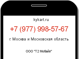 Информация о номере телефона +7 (977) 998-57-67: регион, оператор