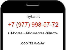 Информация о номере телефона +7 (977) 998-57-72: регион, оператор
