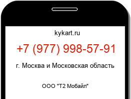 Информация о номере телефона +7 (977) 998-57-91: регион, оператор