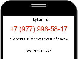 Информация о номере телефона +7 (977) 998-58-17: регион, оператор