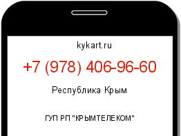 Информация о номере телефона +7 (978) 406-96-60: регион, оператор