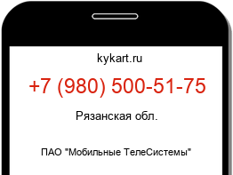 Информация о номере телефона +7 (980) 500-51-75: регион, оператор