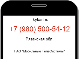 Информация о номере телефона +7 (980) 500-54-12: регион, оператор