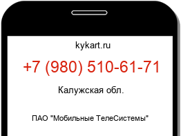 Информация о номере телефона +7 (980) 510-61-71: регион, оператор