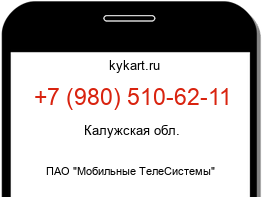 Информация о номере телефона +7 (980) 510-62-11: регион, оператор