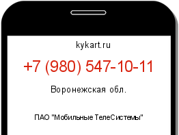 Информация о номере телефона +7 (980) 547-10-11: регион, оператор