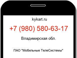 Информация о номере телефона +7 (980) 580-63-17: регион, оператор