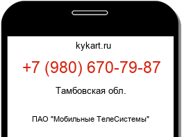 Информация о номере телефона +7 (980) 670-79-87: регион, оператор