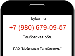 Информация о номере телефона +7 (980) 679-09-57: регион, оператор