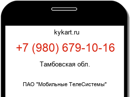 Информация о номере телефона +7 (980) 679-10-16: регион, оператор