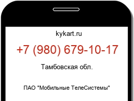 Информация о номере телефона +7 (980) 679-10-17: регион, оператор