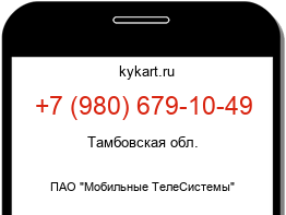 Информация о номере телефона +7 (980) 679-10-49: регион, оператор