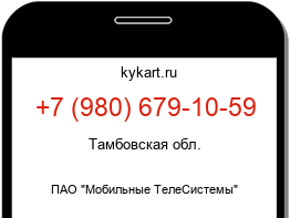 Информация о номере телефона +7 (980) 679-10-59: регион, оператор