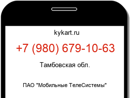 Информация о номере телефона +7 (980) 679-10-63: регион, оператор