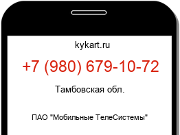 Информация о номере телефона +7 (980) 679-10-72: регион, оператор