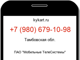Информация о номере телефона +7 (980) 679-10-98: регион, оператор