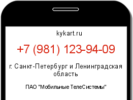 Информация о номере телефона +7 (981) 123-94-09: регион, оператор