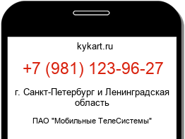 Информация о номере телефона +7 (981) 123-96-27: регион, оператор