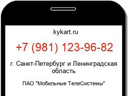 Информация о номере телефона +7 (981) 123-96-82: регион, оператор
